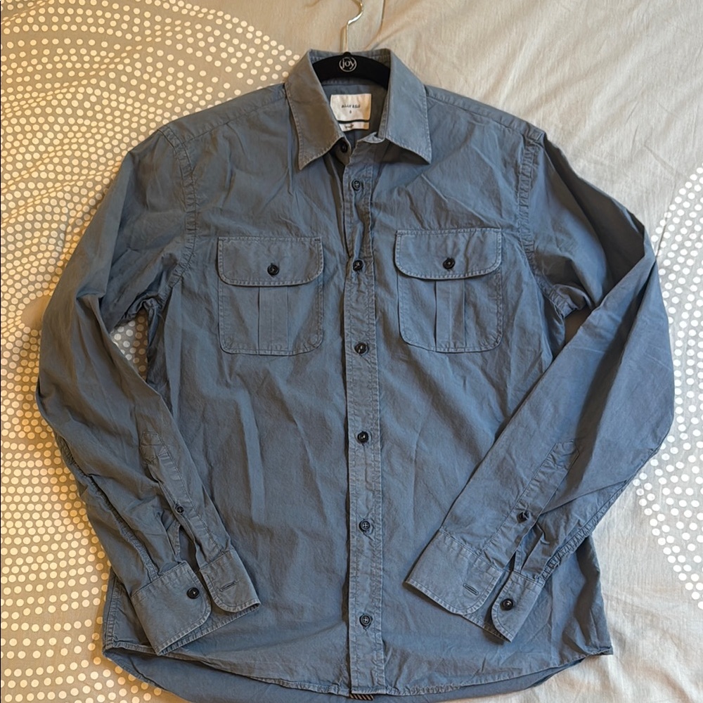 Billy Reid workshirt style long sleeve button down - blue - size small